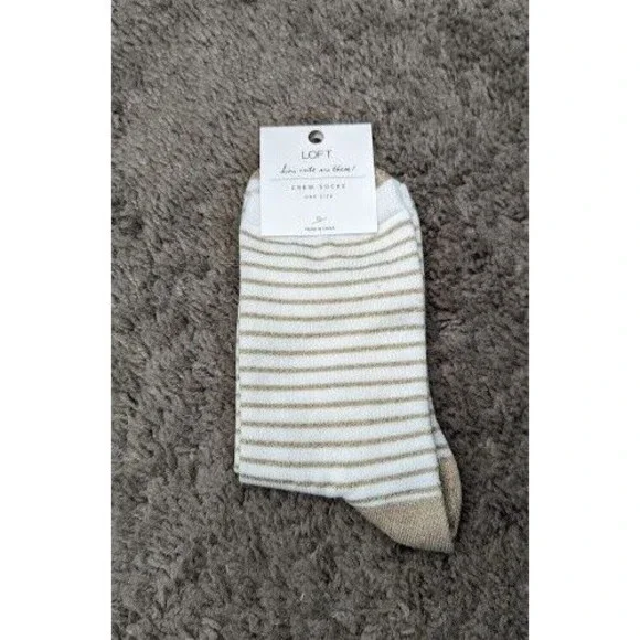 Ann Taylor LOFT - Gold Stripes- NWT - Holiday Sparkle - One Size - Picture 1 of 3